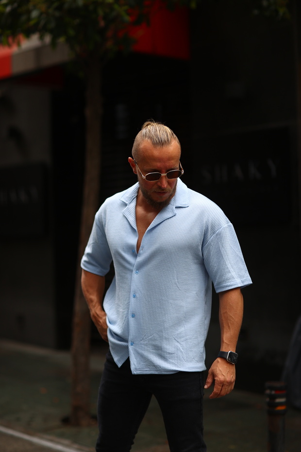 قميص منقوش كبير الحجم للرجال - 4