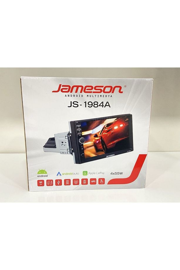 JS-1984A ANDROİD 2-32 CARPLAYLİ TEK DİN ARKASI İNCE DOUBLE TEYP - 5
