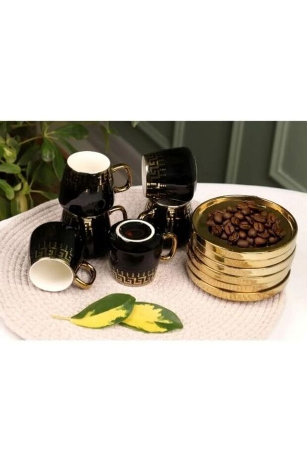 Porcelain Enigma Coffee Cup Set for 6 People