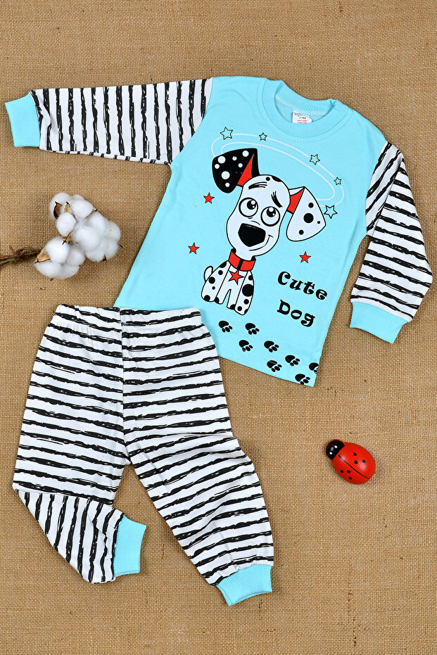 100% Cotton, Dalmatian Themed, Combed Cotton Pajama Set 1-3 Years