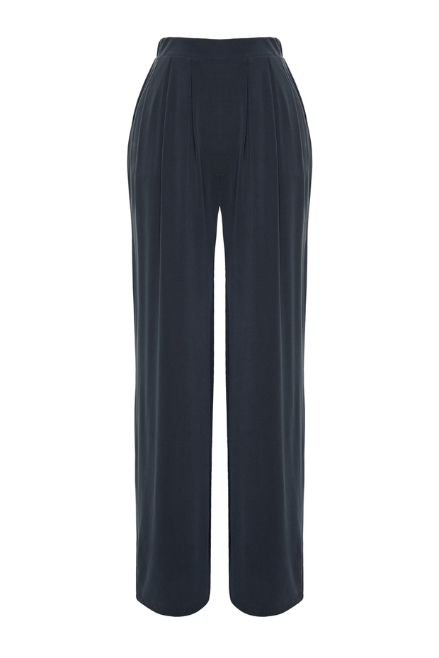 Antrasit More Sustainable Yumuşak Wide Leg/Geniş Kesim Modal Premium Örme Pantolon TWOSS24PL00071 - 8