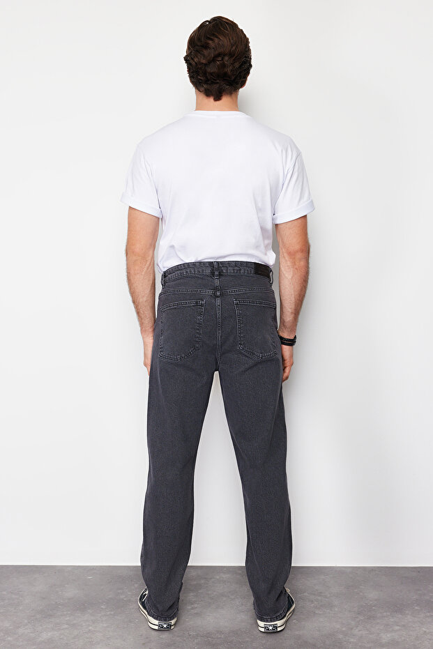 Antrasit Smoke Baggy/ 90's Straight Fit Jeans Bol Kot Pantolon TMNSS24JE00012 - 7