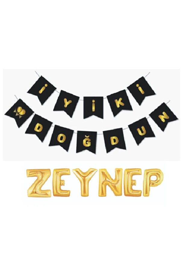 Happy Birthday Banner and 6-Letter Foil Balloon