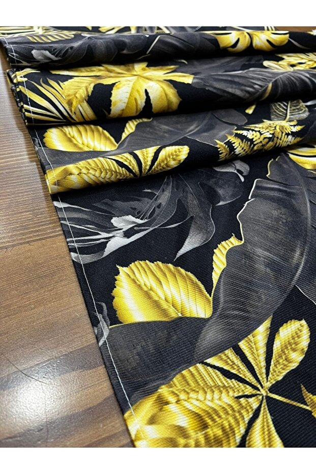 Runner Gold Patterned Digital Print Runner - 2