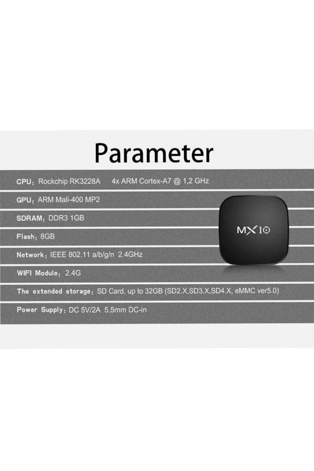 MX10 1/8 GB 4K Android TV Box Media Player - 7