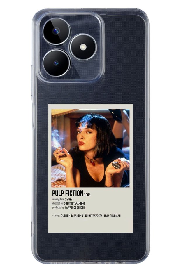 Realme C53 Compatible Pulp Fiction Minimalist Poster Patterned Transparent Phone Case