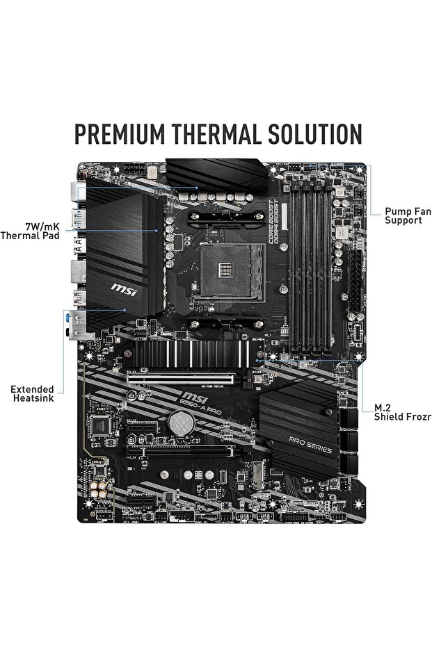 B550-a Pro Am4 Ddr4 Bellek 4400(OC) Hdmı Dp M.2 Usb3.2 Atx Anakart - 2
