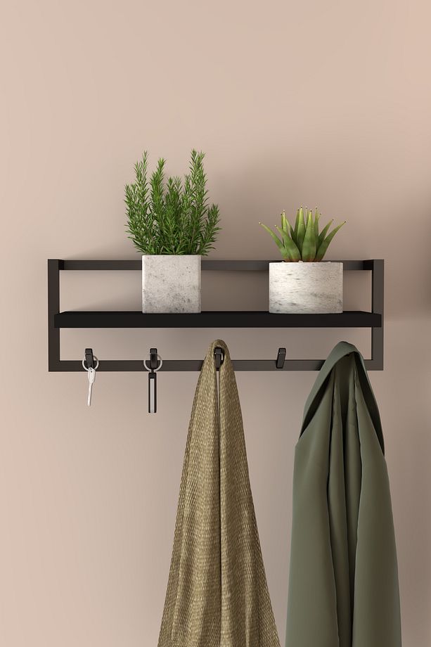 Portmanto Duvar Askılığı Modern Metal Askılık Hol Koridor Mutfak Banyo Havlu Elbise Anahtar Askısı - 2