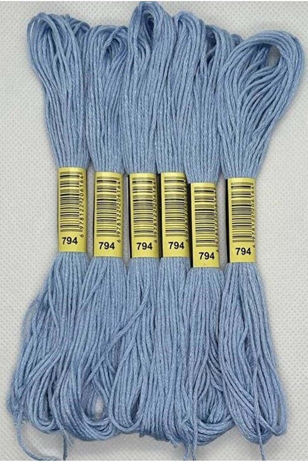 6 Adet Tek Renk Etamin Kanaviçe Bileklik Brezilya Nakış Ipi 4-758 - 1