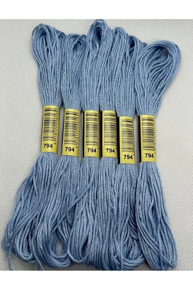 6 Adet Tek Renk Etamin Kanaviçe Bileklik Brezilya Nakış Ipi 4-758 - 2