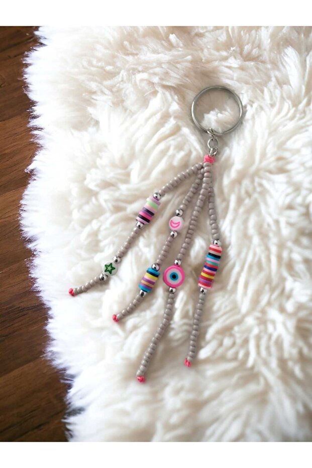 سلسلة مفاتيح فيمو لون رمادي - 2