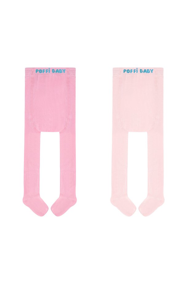 Organic Cotton Newborn Baby Pantyhose 2-Piece Pink And Candy Pink