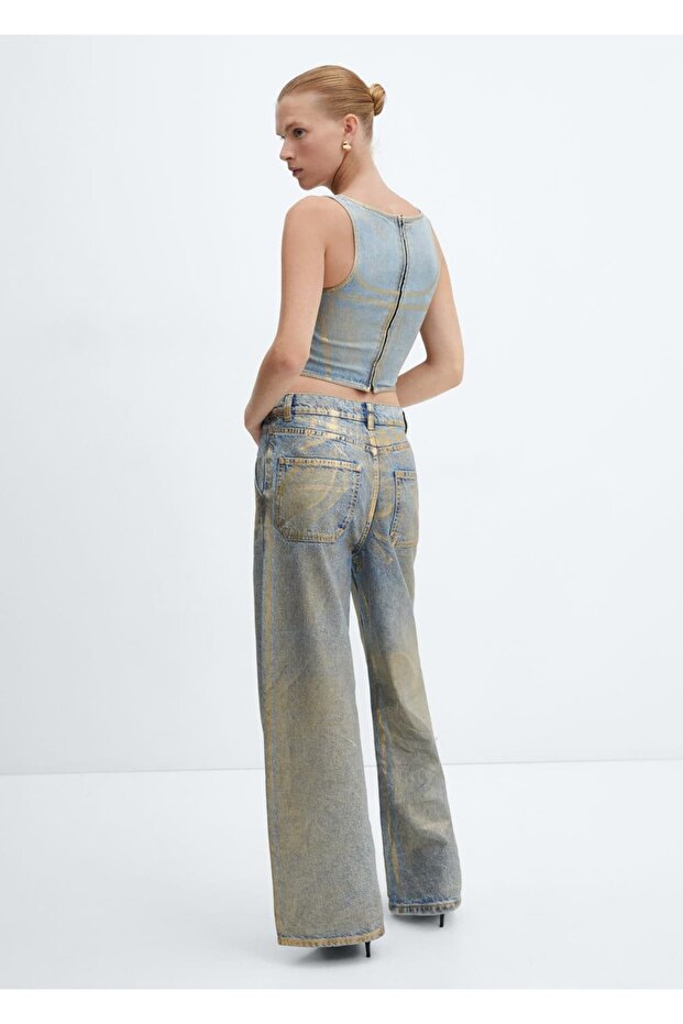 Folyo Denim Bluz - 5