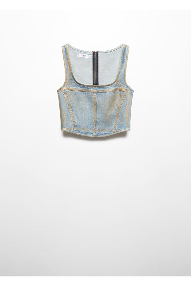 Folyo Denim Bluz - 3