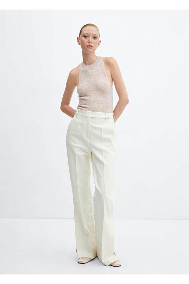 Yuvarlak Yakalı Triko Bluz - 2