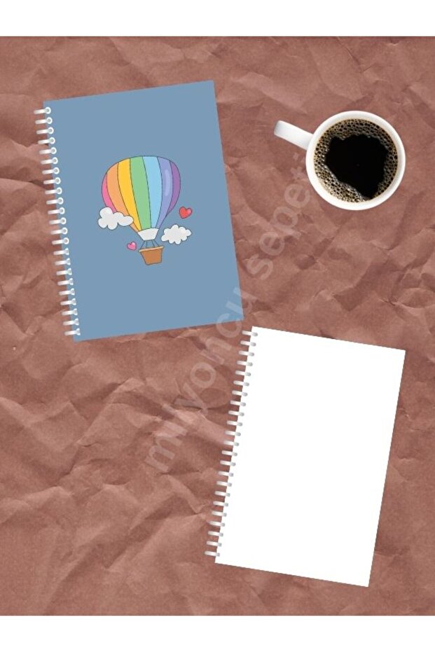 Spiral Unlined Notebook - Balloon Design - A5 Size 100 Pages