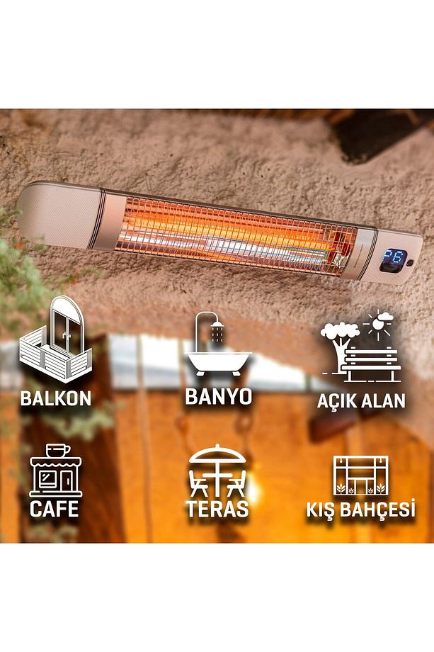 Smarty-wl Infrared Elektrikli Isıtıcı Akıllı Ip55 Su Geçirmez Duvar Cafe Tipi Dış Mekan 2500w - 4