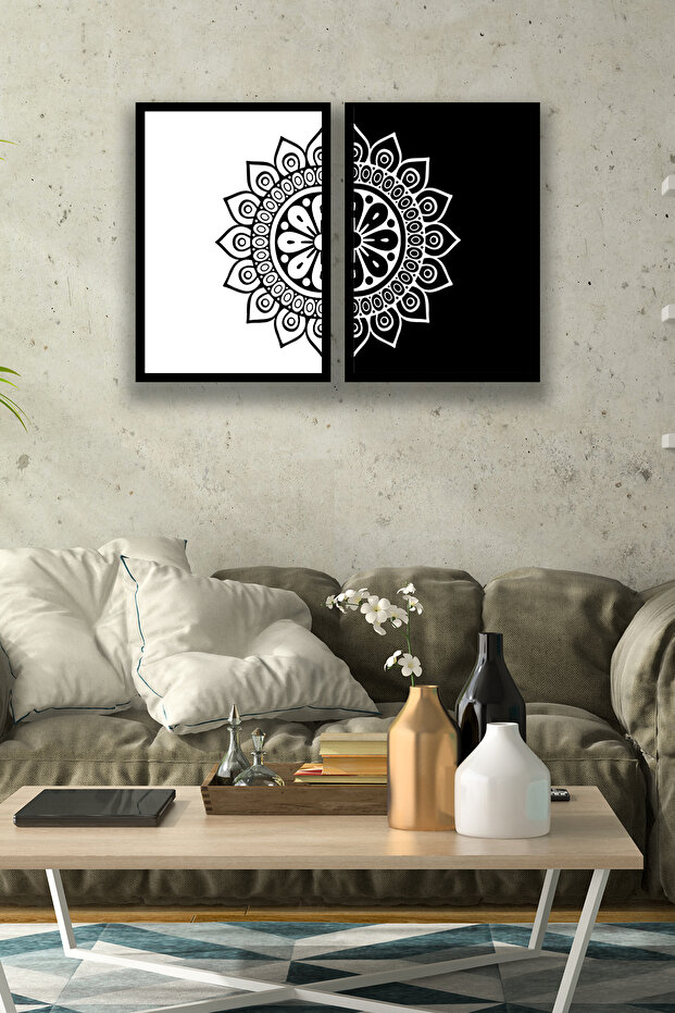 2 Pieces Frame Look Stylish Boho Painting Model, Living Room, Hall, Office, Bedroom Wall Decoration