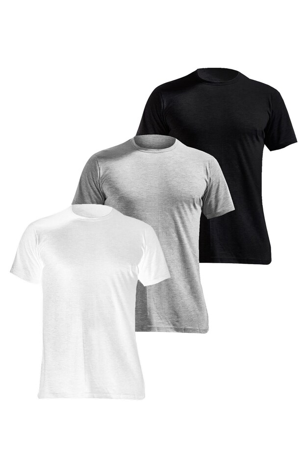 3-Piece Men's Tank Top Crew Neck Half Sleeve Suprem 100% Cotton 3304