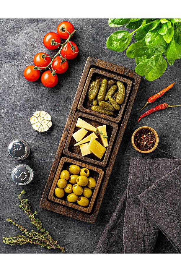 Ahşap Kahvaltı Sunum - Sushi Sunum - Kahvaltı Tabağı - Ahşap Sunum Tabağı - Ahşap Kahvaltılık - 3