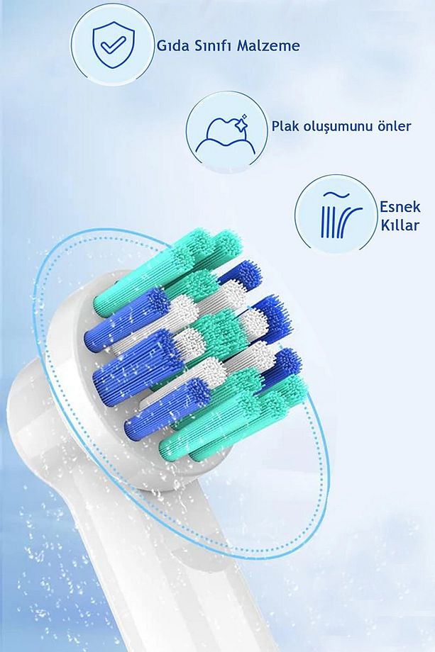 Şarjlı Ve Pilli Diş Fırçaları Ile Uyumlu 8 Adet Muadil Yedek Başlık - 5