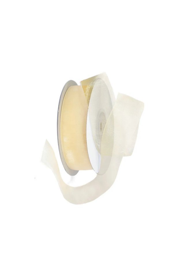Cream Ribbon Cream Organza Ribbon Decoration Ribbon Packaging Ribbon 22.5 m