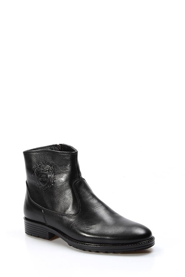 Black Inside and Outside Real Genuine Leather Rubber Sole Classic Style Winter Men's Boots LV33671413