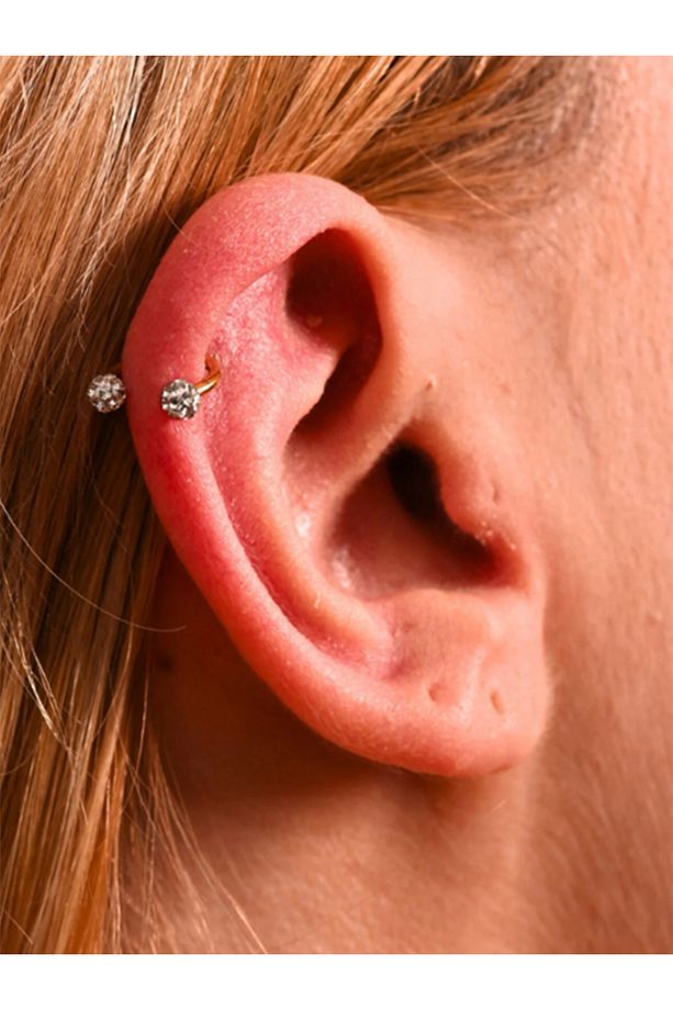 316l Cerrahi Çelik Antialerjik Taşlı Şambala 3 Adet Halka Hızma Küpe Piercing Set - 6