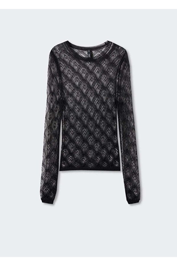 Geometrik delikli tişört - 3