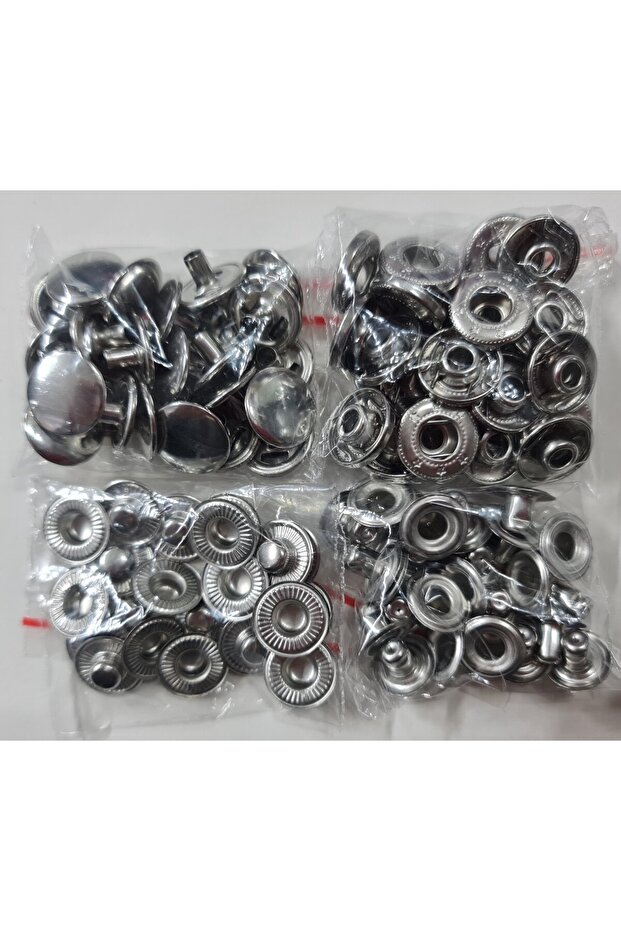 50pcs 15mm Stainless Alpha Studs (50 Sets) Silver (Nickel)