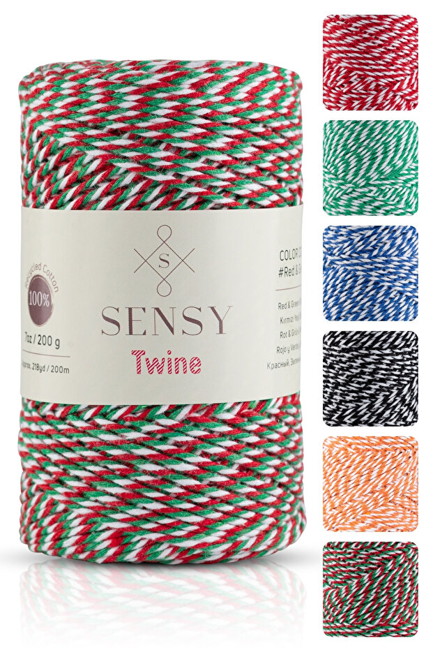 Premium 200 Meters 200 G Red Green White Package Rope Gift Packing Rope Martentica Rope Twine Baker