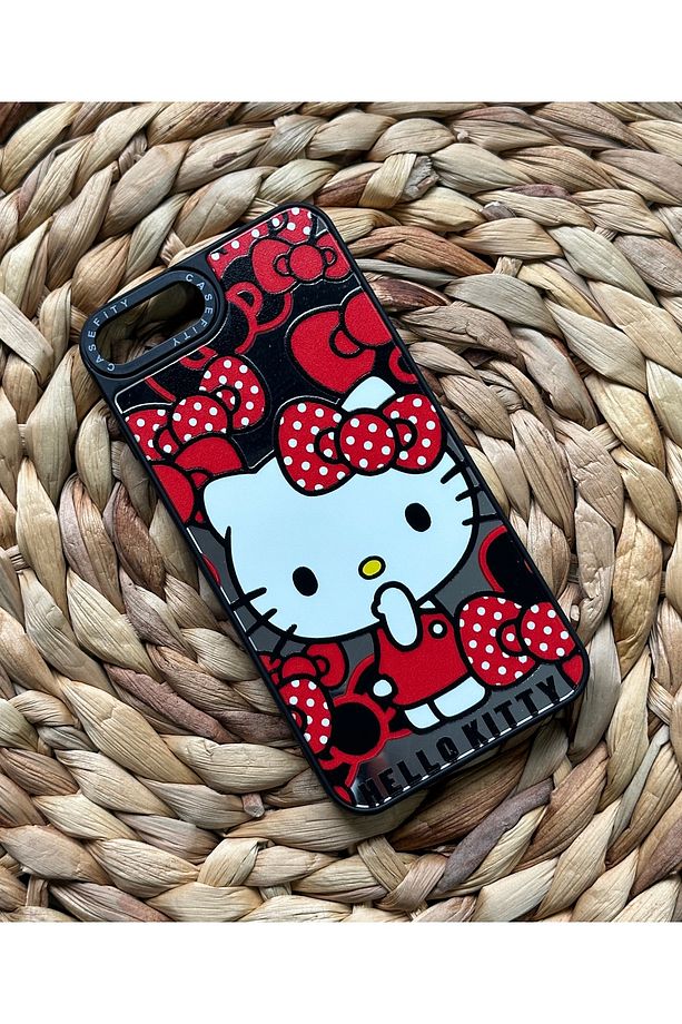Iphone 7-8 ve Se Uyumlu Casefity Aynalı Kılıf Hello Kitty Desenli Premıum Kapak - 1
