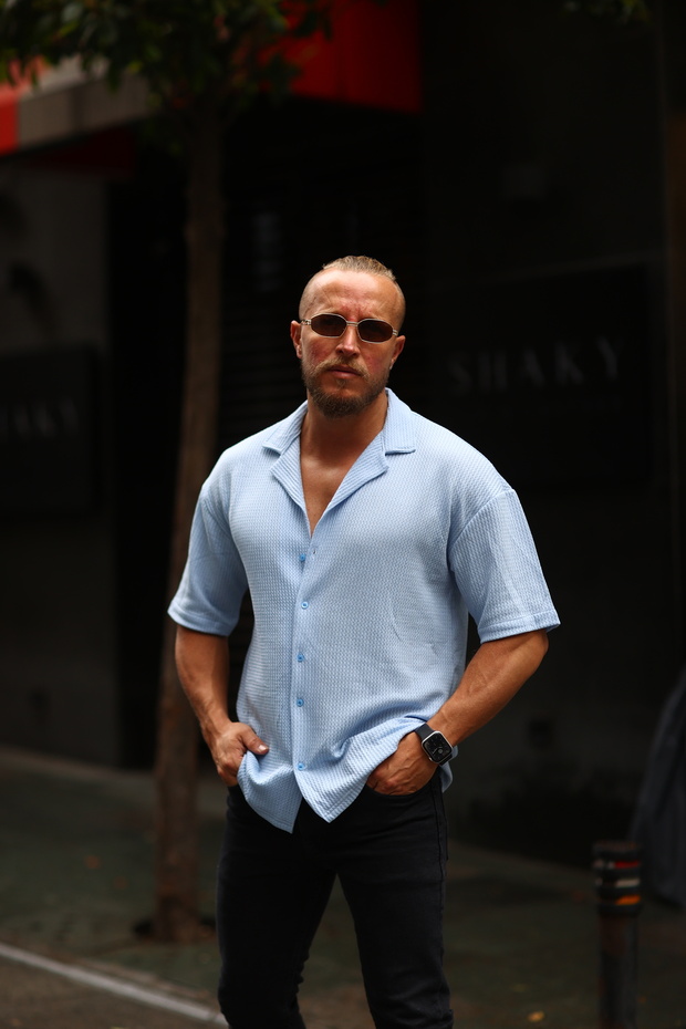 قميص منقوش كبير الحجم للرجال - 3