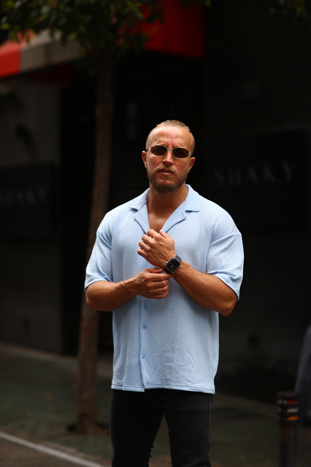 قميص منقوش كبير الحجم للرجال - 5