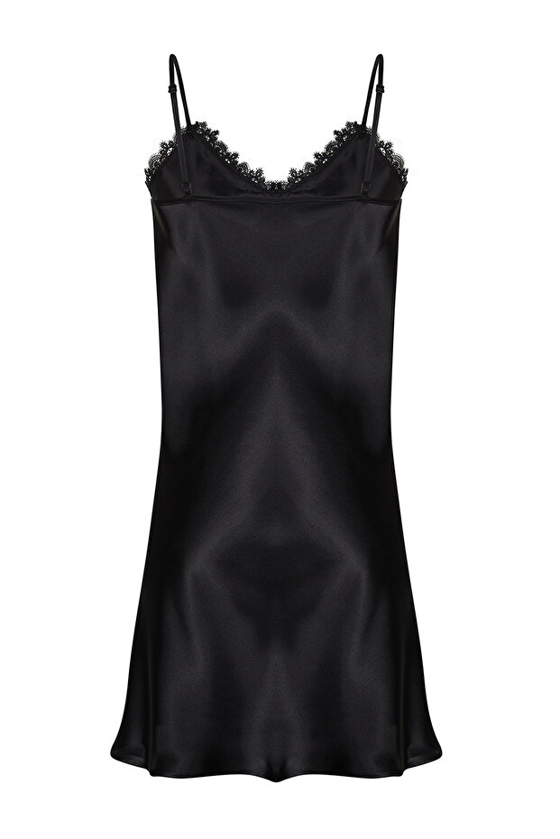 Fekete csipke szatén szőtt hálóing TBBSS24CH00016 - 8