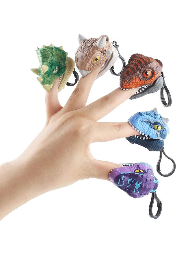 Kafeste Carnotaurus Mini Dinozor Arabası Anahtarlık Oyuncak Çek Bırak Dinozor - 7