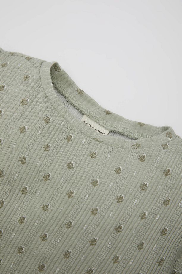 Kız Bebek Pijama Takımı Çiçekli Uzun Kollu Üst Beli Lastikli Uzun Alt C0656a524sp - 3