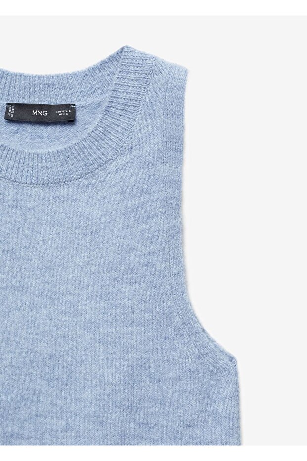 Yuvarlak Yakalı Triko Bluz - 5