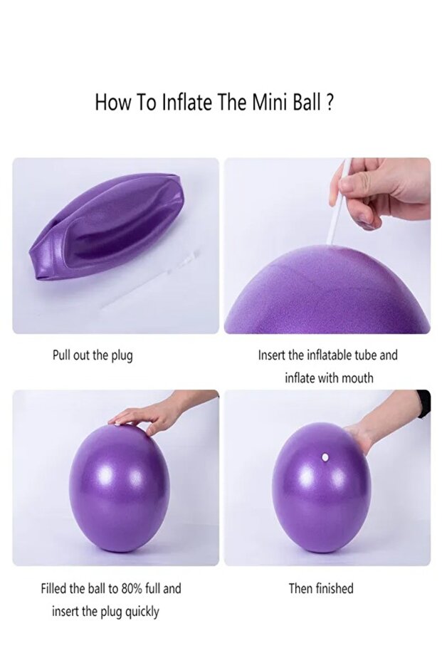Mini Pilates Topu (25 cm / Mor) - 6