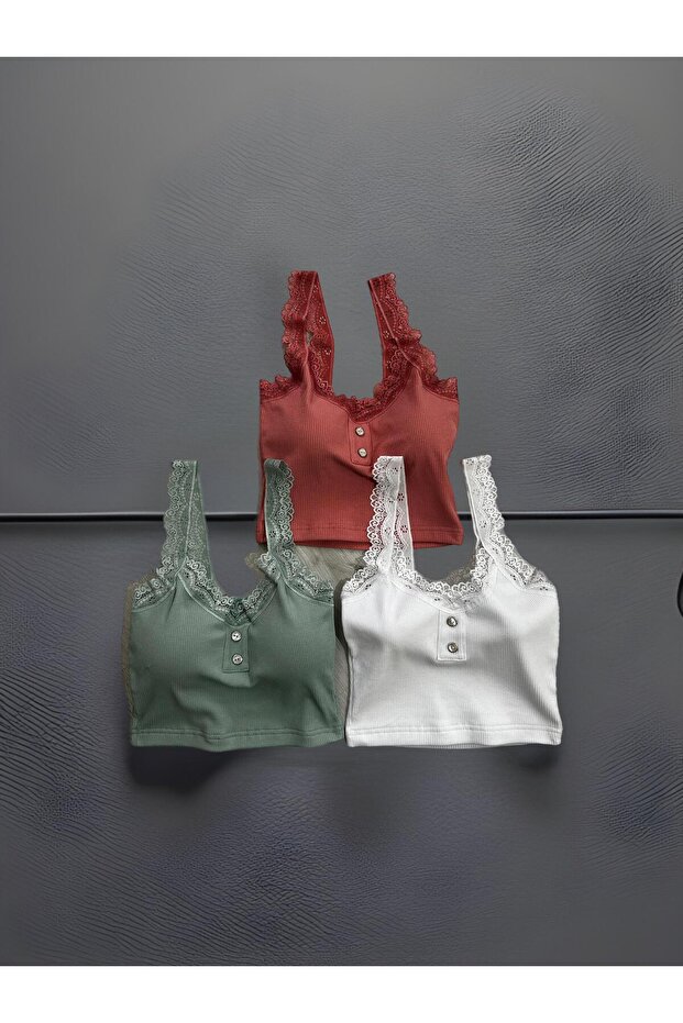 Fitilli Dalgıç Dantelli Büstiyer Set - 1