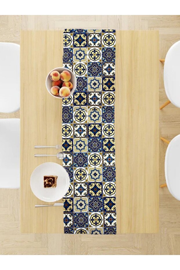 Runner Mosaic Patterned Digital Print Runner - 1