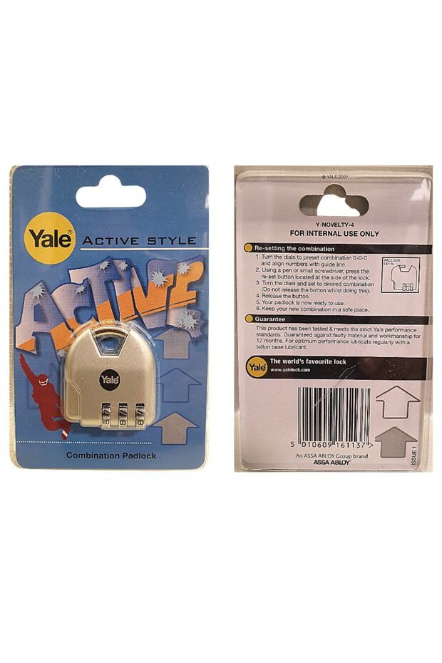 Yale Padlock Ynovelty4 تغليف نفطة مشفرة باللون الرمادي - 5