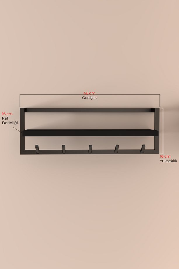 Portmanto Duvar Askılığı Modern Metal Askılık Hol Koridor Mutfak Banyo Havlu Elbise Anahtar Askısı - 6