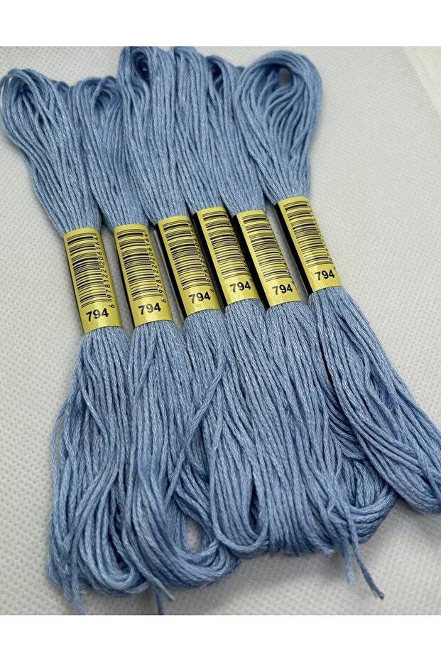 6 Adet Tek Renk Etamin Kanaviçe Bileklik Brezilya Nakış Ipi 4-758 - 6