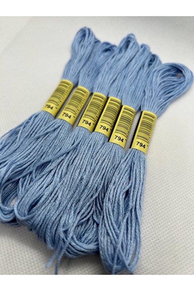 6 Adet Tek Renk Etamin Kanaviçe Bileklik Brezilya Nakış Ipi 4-758 - 3