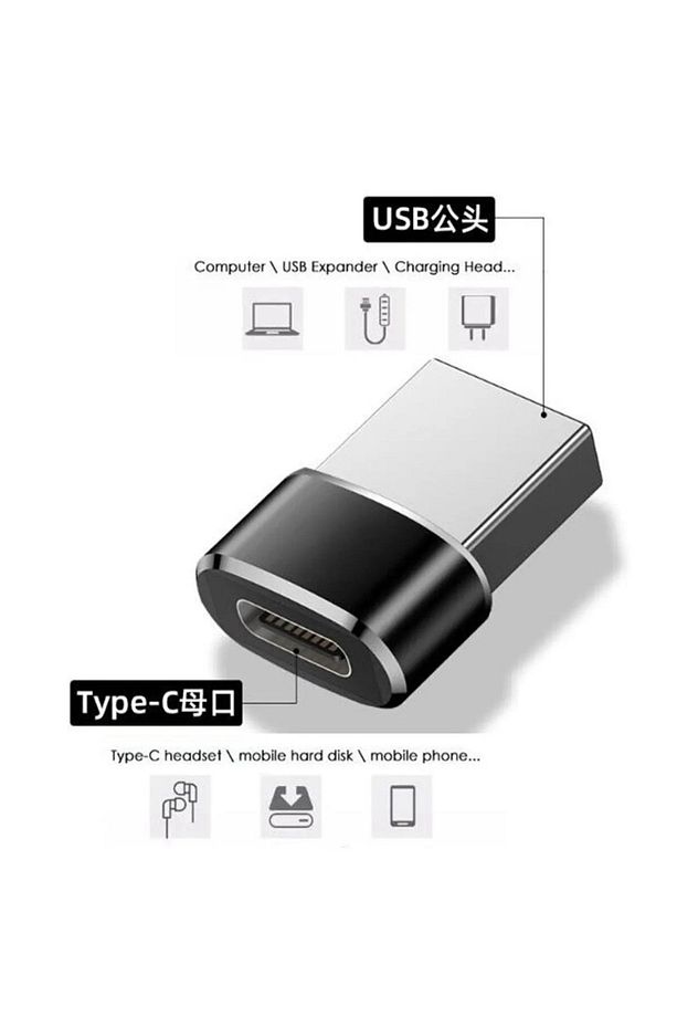 Type C Dişi To Usb 3.0 Erkek Çevirici Dönüştürücü Adaptör - 1