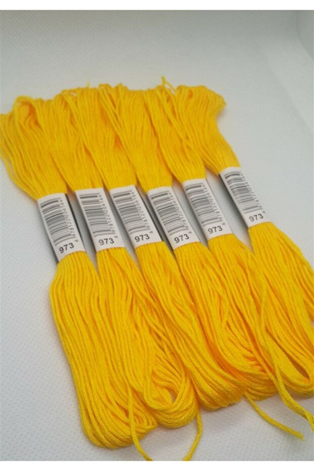 6 Adet Tek Renk Etamin Kanaviçe Bileklik Brezilya Nakış Ipi 7-3341 - 3