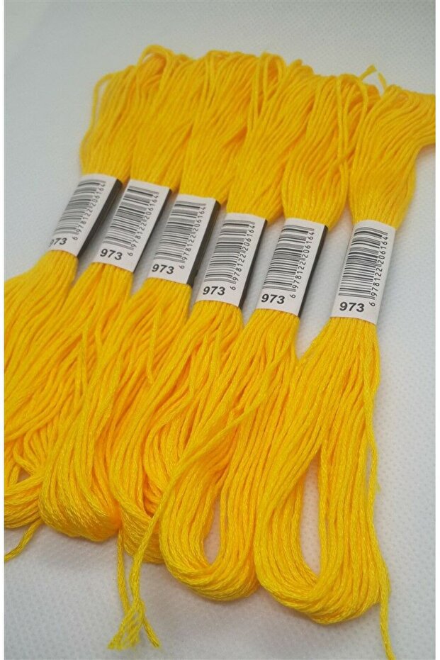 6 Adet Tek Renk Etamin Kanaviçe Bileklik Brezilya Nakış Ipi 7-3341 - 4