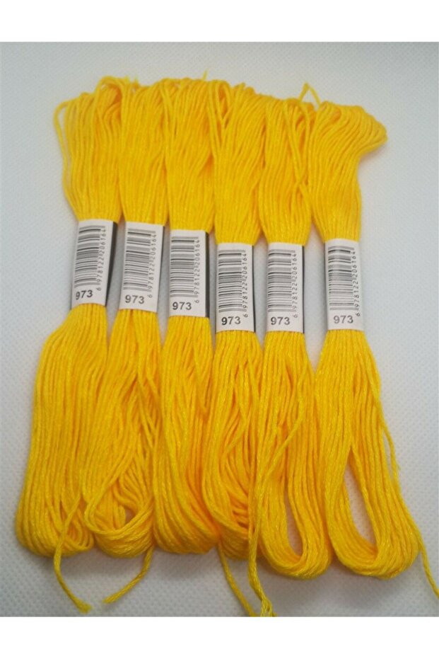 6 Adet Tek Renk Etamin Kanaviçe Bileklik Brezilya Nakış Ipi 7-3341 - 2