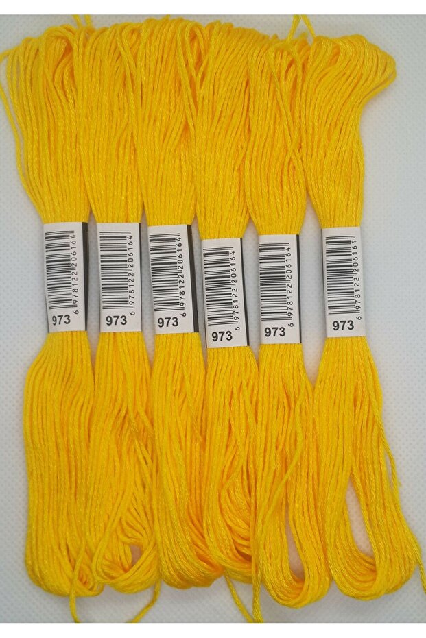 6 Adet Tek Renk Etamin Kanaviçe Bileklik Brezilya Nakış Ipi 7-3341 - 6